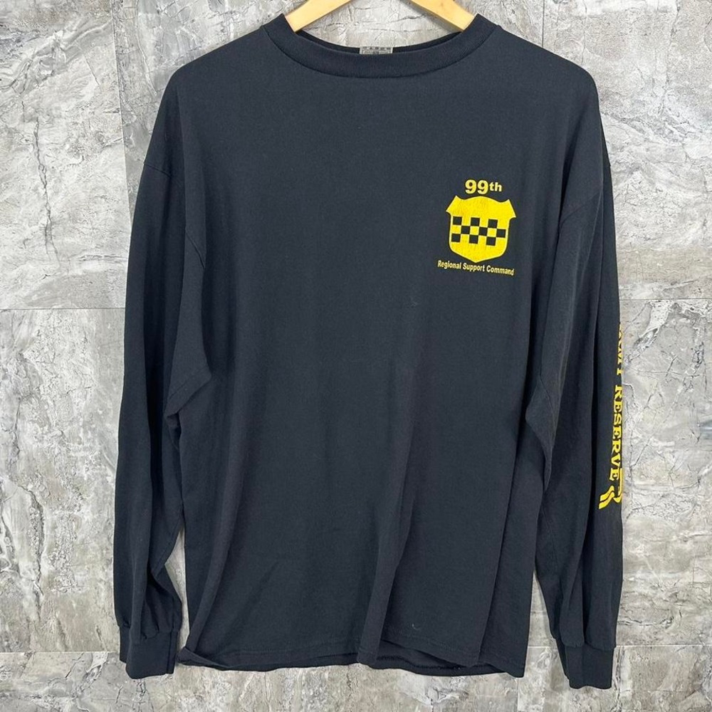 99th Reserve Division long‎ sleeve black and yellow cotton shirt Men's XL